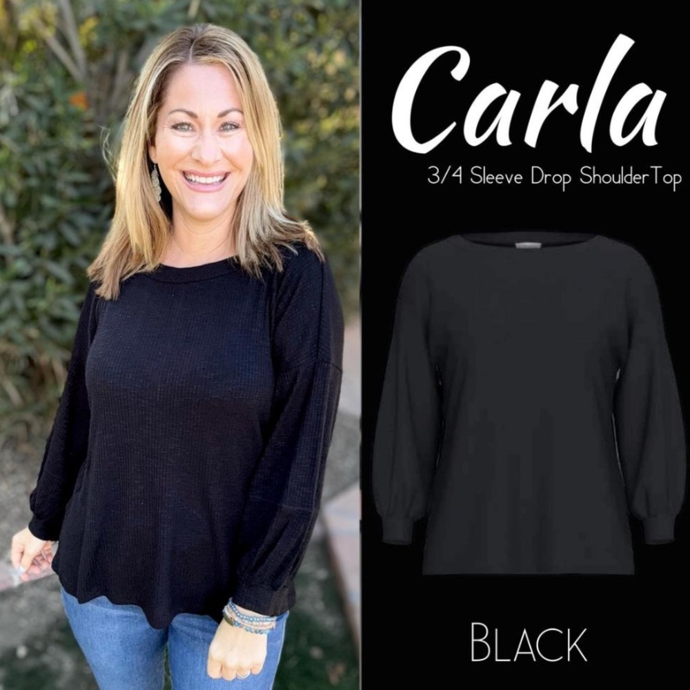 LuLaRoe Carla 3/4 Seamed Top 3044
